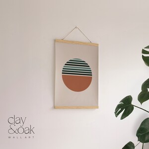 Boho Wall Art Geometric Mid Century Modern Wall Art Burnt Orange Wall Art Prints Japandi Art Modern Wall Art Rolled Canvas Geometric