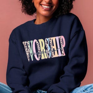 Sweatshirt Made To Worship Christian Unisex Crewneck Sweatshirt Worship Apparel Religious Faith Gift Bible Verse Scripture Shirt