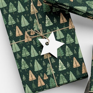 Sage Christmas Tree Wrapping Paper Roll - Festive Holiday Gift Wrap - Xmas Deco, Gift Wrap Papers, Wrapping Paper, Oh Christmas Tree Sage