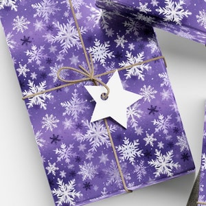 Christmas Snowflake Wrapping Paper - Peri Lavender Purple Holiday Gift Wrap, Gift Wrap Papers