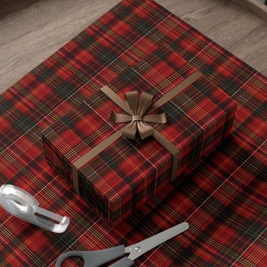 Wrapping Paper Classic Christmas Plaid Wrapping Paper Christmas Gift Wrap Holiday Gift Wrap Tartan Gift Wrap Red Christmas Wrap Traditional