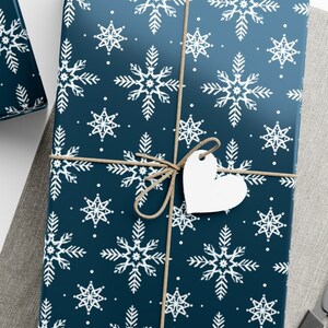Christmas Snowflake Wrapping Paper - Festive Holiday Gift Wrap - Xmas Gift Wrap - Winter Wonderland Packaging, Gift Wrap Papers