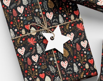 Papel de regalo de Navidad Boho - Envoltura de regalo única para el mejor amigo - Decoración navideña Boho, Papeles de envoltura de regalo, Papel de regalo de Navidad