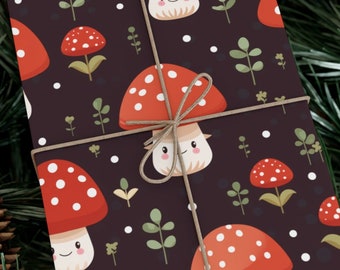 Wrapping Paper Mushroom Wrapping Paper Cute Gift Wrap Funny Wrapping Paper Adorable Gift Wrap Any Occasion Wrapping Paper Roll