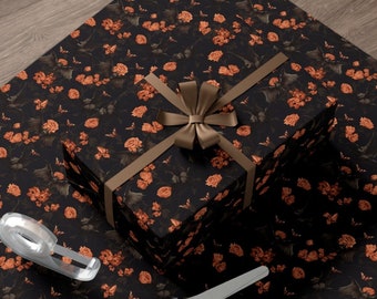 Goth Dark Academia Bat Wrapping Paper - Perfect for Halloween and Vampire Lovers, Gift Wrap Papers, Halloween Wrapping Paper