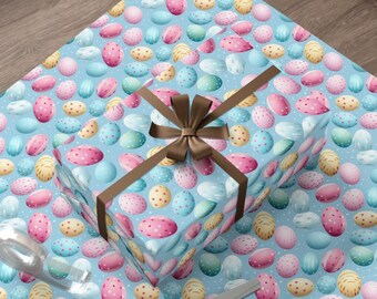Pastel Easter Egg Wrapping Paper - Fun and Cute Gift Wrap for Boys and Girls, Gift Wrap Papers, Wrapping Paper, Pastel Easter Eggs