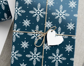 Christmas Snowflake Wrapping Paper - Festive Holiday Gift Wrap - Xmas Gift Wrap - Winter Wonderland Packaging, Gift Wrap Papers