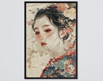 Wall Art Japanese Home Art Original Art Print Japandi Framed Poster Minimalist Wall Decor Zen Poster