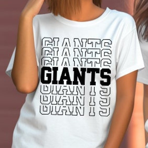 Giants Unisex t-shirt, Repeating 'Giants' Unisex T-Shirt - Trendy Urban Streetwear - Unique Design, Little League Tshirt, Baseball Clothing