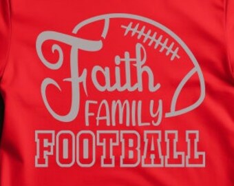 Faith Family Football Unisex t-shirt, Inspirational Sports Tee - Football Fan Gift - Religious Shirt - Game Day Apparel