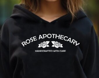 Rose Apothecary Handcrafted With Care Crop Hoodie, Rose Apothecary Cropped Hoodie - Handcrafted With Care, Rose Apothecary Crop Hoodie
