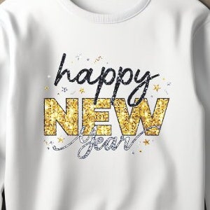 Sweatshirt Happy New Year Unisex Crewneck Sweatshirt Cheers New Year Shirt 2024 2025 Happy New Year Sweater New Celebration Christmas Gift
