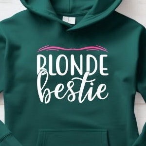 Blonde Bestie Unisex midweight hoodie, Trendy Unisex Blonde Bestie Hooded Sweatshirt - Stylish Gift for Friends, Blond Hoodie