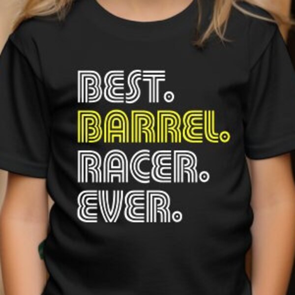 Best Barrel Racer Ever Youth Short Sleeve T-Shirt, Best Barrel Racer Ever Unisex Youth T-Shirt - Western Rodeo Tee for Kids - Horse Riding
