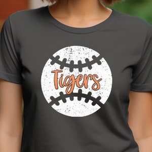 Tigers Baseball Orange Short-Sleeve Unisex T-Shirt, Tigers Baseball Mom, Tiger Baseball, Unisex Tigers T-Shirt - Orange Font Inside White