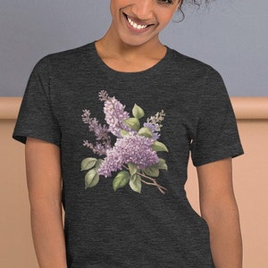 Lilac Bliss T-Shirt | Floral Spring Fashion | Short Sleeve Tee, Unisex t-shirt, Lilac Shirt, Floral Shirt, Lilac Lover Gift, Lilac Gifts