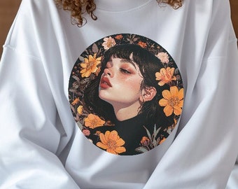 Bluza z kapturem Bluza z okrągłym dekoltem Estetyczna Streetwear Art Hoe Estetyczna koszula Artystyczna koszula Abstrakcyjna modna bluzka Wygodna koszula