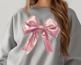Sweatshirt Soft Girl Era Unisex Crewneck Sweatshirt Bow Cowgirl Design Pink Bow Shirt Coquette Top Preppy Sweatshirt Girly Sweatshirt