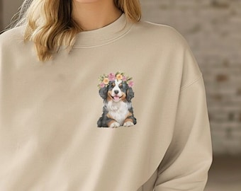 Sweatshirt Bernese Mountain Dog Head Crewneck Sweatshirt Unisex Bernese Mama Gift Bernese Lover Gift Dog Shirt