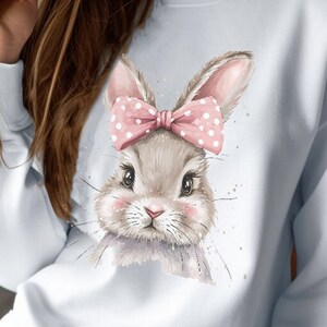 Sweatshirt Cute Bunny Coquette Unisex Crewneck Sweatshirt Animal Print Jumper Bunny Sweatshirt Aesthetic Trendy Crewneck Sweatshirt