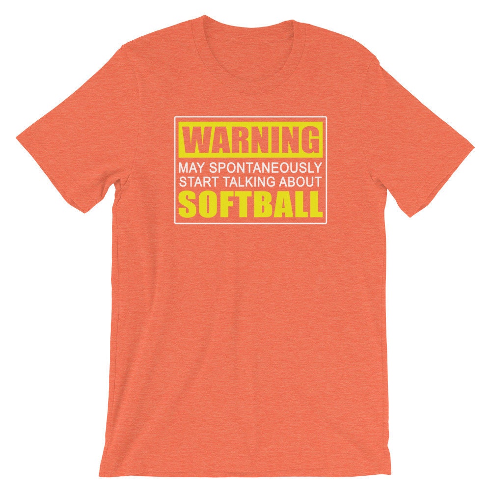 Warning May Spontaneously Start Talking About Softball Short-Sleeve unisex T-Shirt, Funny Softball Shirt, Softball Dad Gift