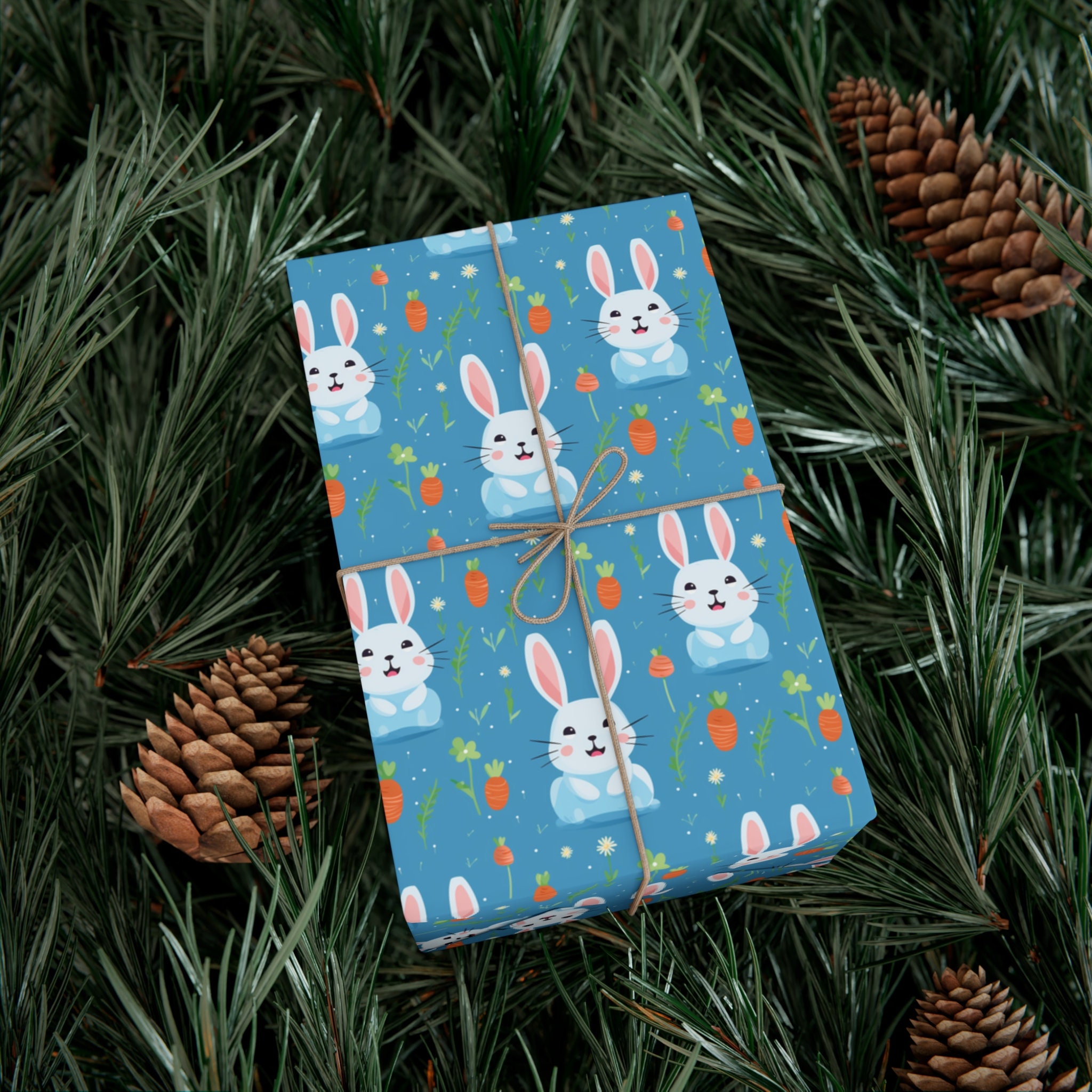 Bunny Rabbit Wrapping Paper Roll Cute Gift Wrap for Easter - Etsy