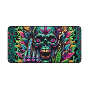 Desk Mat Neon Skull Monster Gaming Desk Mat Cool Monster XL Mousepad Psychedelic Mouse Pad Aesthetic Desk Mat Trippy Gift Gamer Deskmat