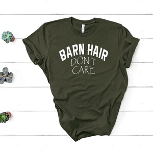Barn Hair Don&#39;t Care Short-Sleeve Unisex T-Shirt, Cowgirl Shirt, Funny Barn Tee, Farm Shirt, Country Shirt, Horse Shirt, Horse Lover Gifts