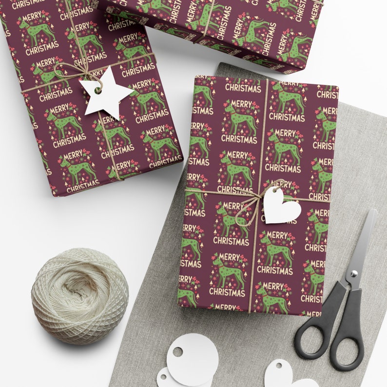 Geschenkpapier Deutsche Dogge Weihnachtsverpackungspapier Lustig Geschenkpapier Dog Mom Design Dogge Mama Geschenkverpackung Frohe Weihnachten Geschenkverpackung Bild 3