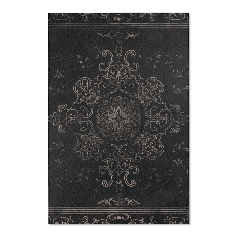 Rug Dark Academia Durable Polyester Chenille Rug Hemmed Edges Multiple Sizes Witchy Black Gothic Area Rug Home Decor 48" × 72"