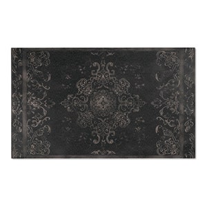 Rug Dark Academia Durable Polyester Chenille Rug Hemmed Edges Multiple Sizes Witchy Black Gothic Area Rug Home Decor 60" × 36"