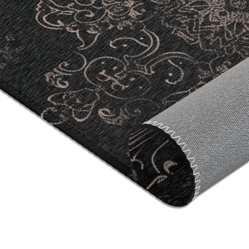 Rug Dark Academia Durable Polyester Chenille Rug Hemmed Edges Multiple Sizes Witchy Black Gothic Area Rug Home Decor image 10