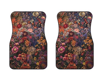 Automatten Perzische look antislip rubberen achterkant Zwart sierontwerp Perzisch tapijt Set van 2 automatten vooraan Geïnspireerde automatten Stijlvolle vloermatten
