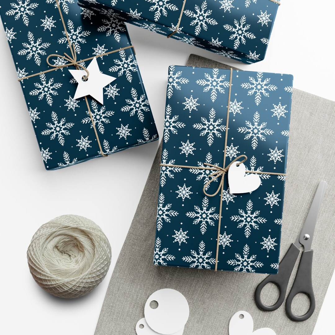Christmas Snowflake Wrapping Paper - Festive Holiday Gift Wrap - Xmas ...