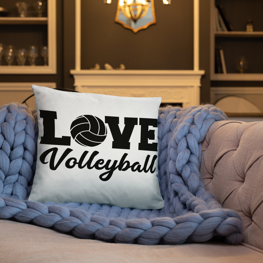 Love Volleyball Throw Pillow Volleyball Pillow Volleyball Etsy