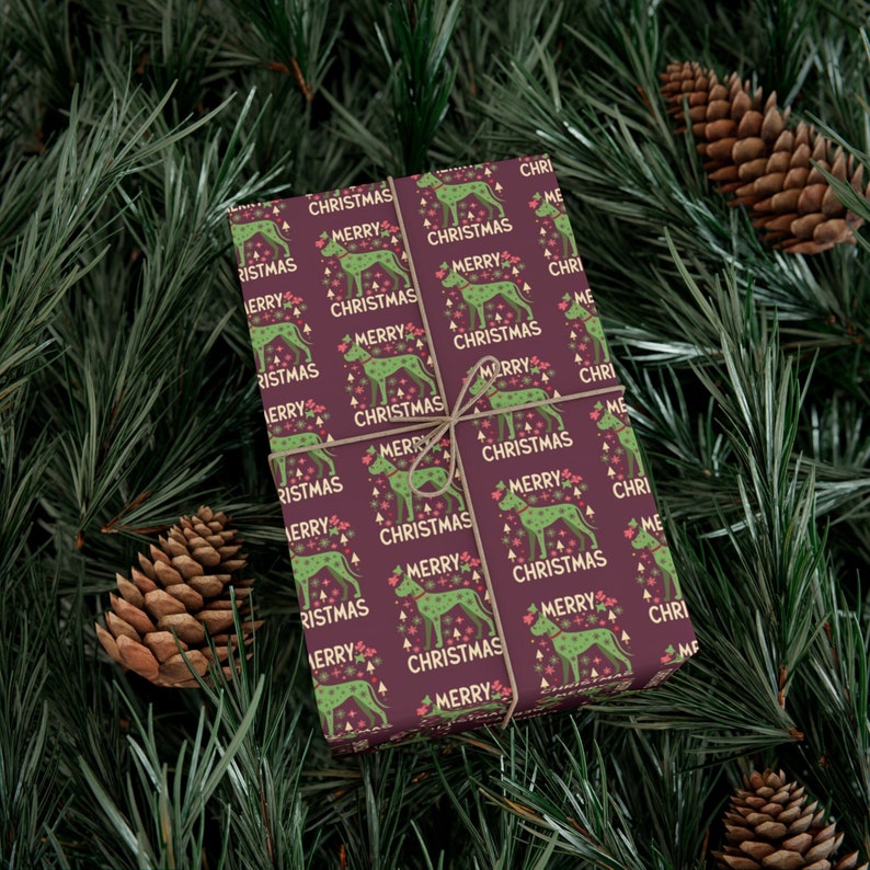 Geschenkpapier Deutsche Dogge Weihnachtsverpackungspapier Lustig Geschenkpapier Dog Mom Design Dogge Mama Geschenkverpackung Frohe Weihnachten Geschenkverpackung Bild 1