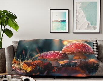 Blanket Cottagecore Mushroom Sherpa Blanket Forestcore Throw Blanket
