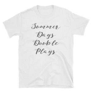 Softball Mom Shirt, Summer Days, Double Plays, Baseball Tee Shirt, Fastpitch Player Gift, Short-Sleeve Unisex T-Shirt