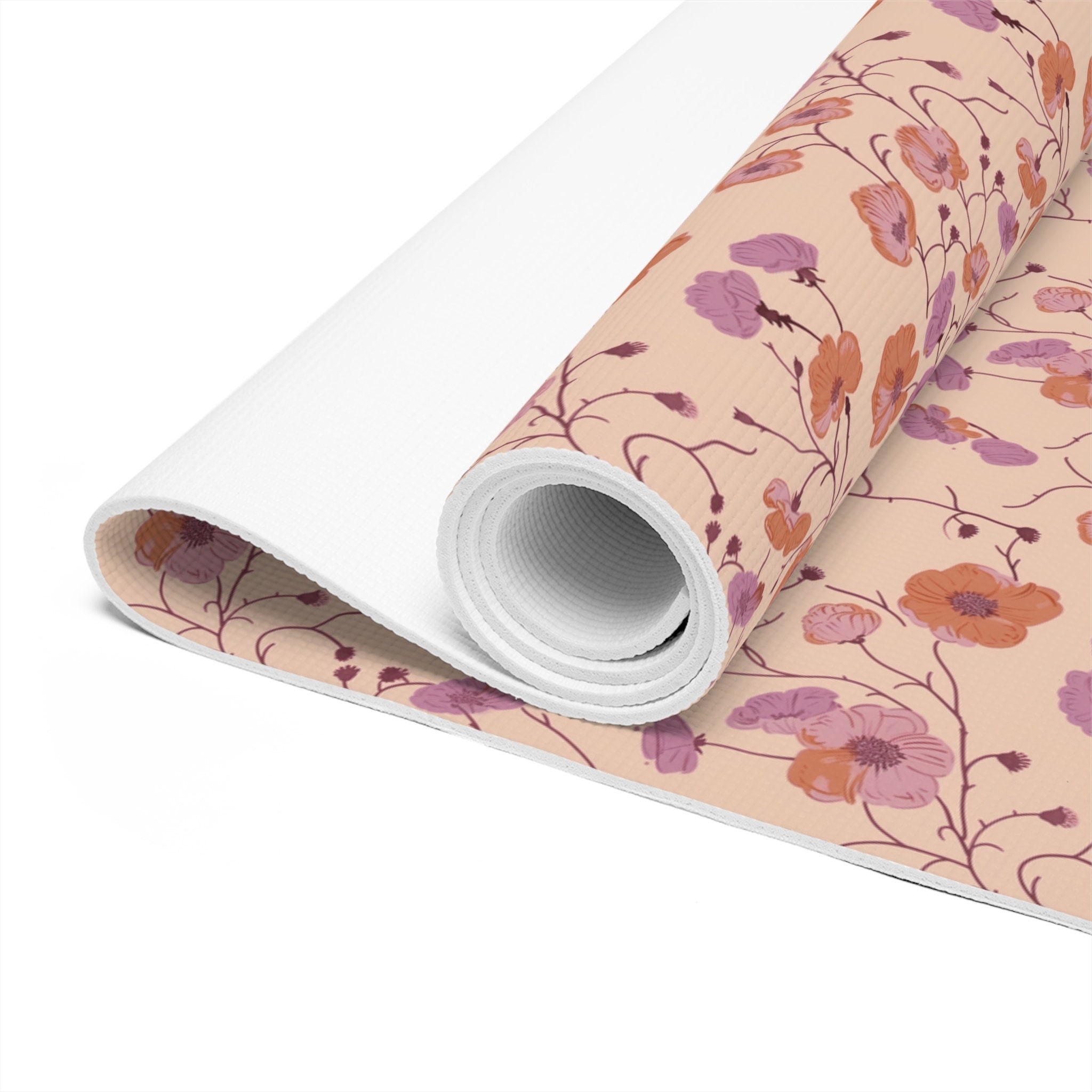 Yoga Mat Aesthetic Coquette Floral Design Premium Foam Yoga Mat ...