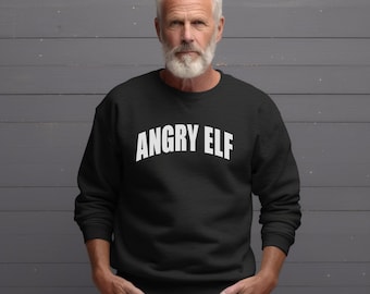 Sweatshirt Festive Angry Elf Costume Sweatshirt Unisex Christmas Apparel for Men and Women Costume Girl Shirt