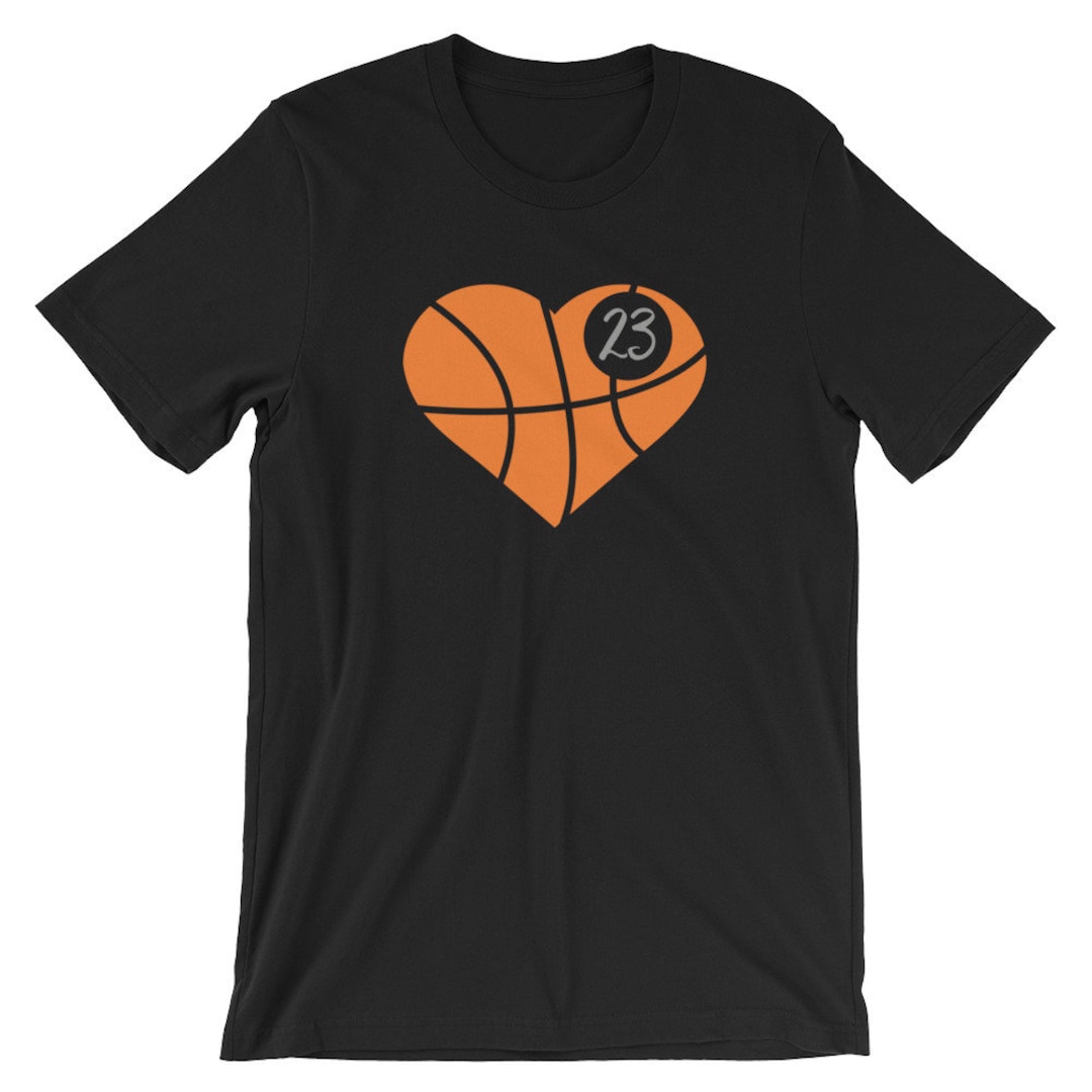 Basketball Heart Tee, 23, Jersey Number 23, Basketball #23