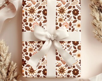 Papel de regalo Florette de chocolate Papel de regalo Elegancia dulce Cualquier ocasión Florette de chocolate Cumpleaños Vacaciones Papel de regalo de Navidad