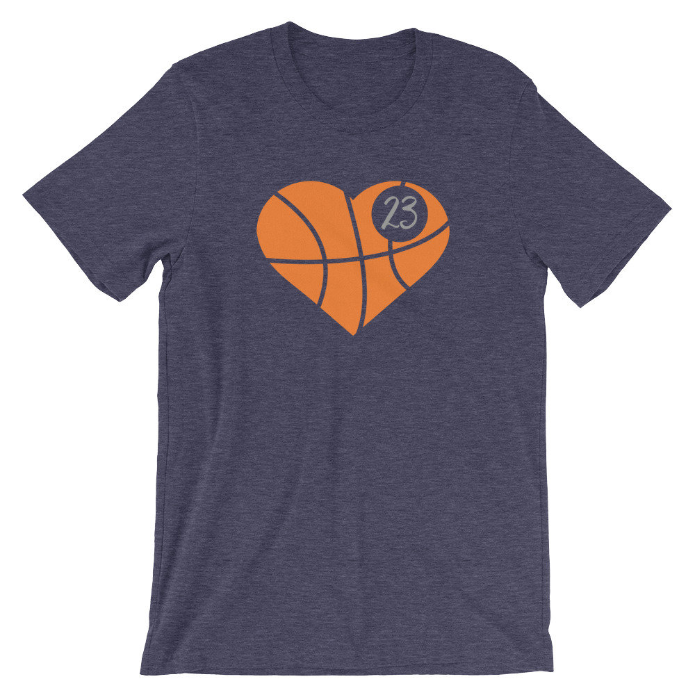 Basketball Heart Tee, 23, Jersey Number 23, Basketball #23