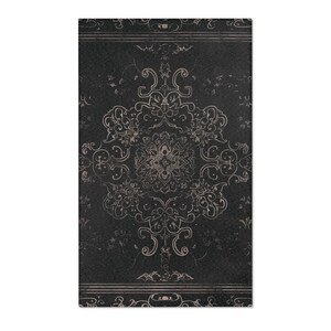 Rug Dark Academia Durable Polyester Chenille Rug Hemmed Edges Multiple Sizes Witchy Black Gothic Area Rug Home Decor 36" × 60"