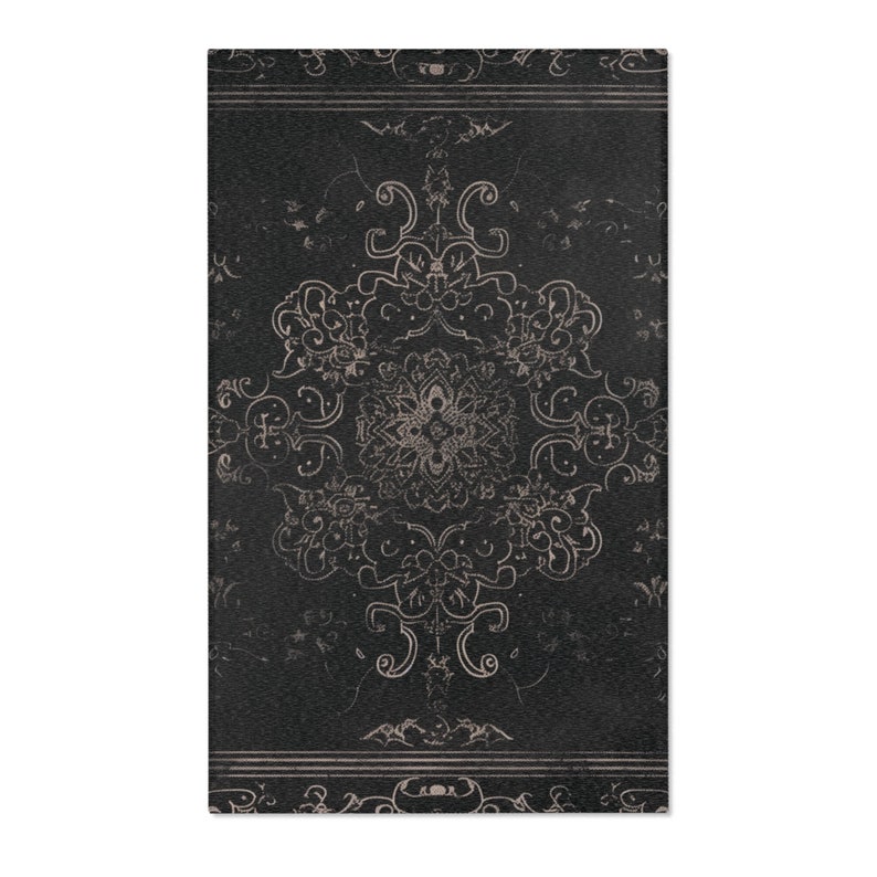 Rug Dark Academia Durable Polyester Chenille Rug Hemmed Edges Multiple Sizes Witchy Black Gothic Area Rug Home Decor 36" × 60"