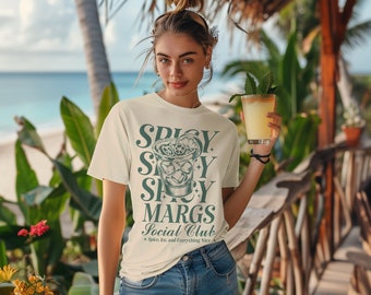 T Shirt Cinco de Mayo Spicy Margs Shirt Spicy Marg Gift Spicy Social Club Tequila Cocktail T-shirt Matching Tee Bartender Margarita Lover