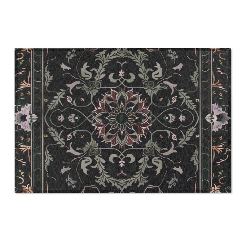 Rug Dark Academia Home Decor Gothic Witchy Area Rug Witchy Black Gothic ...