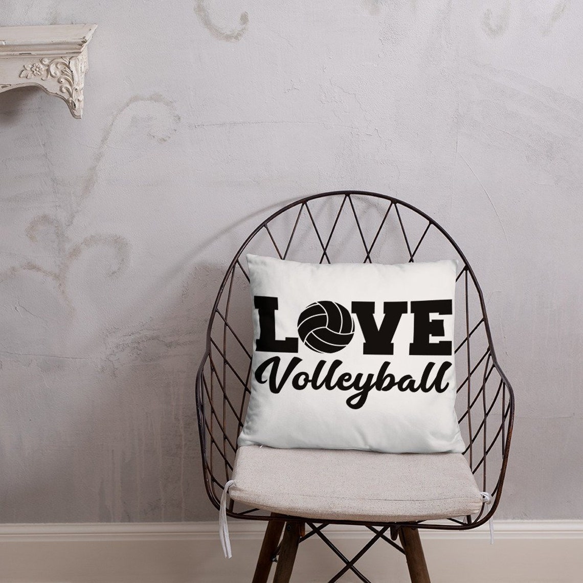 Love Volleyball Throw Pillow Volleyball Pillow Volleyball Etsy