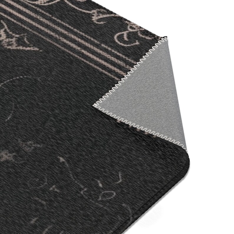 Rug Dark Academia Durable Polyester Chenille Rug Hemmed Edges Multiple Sizes Witchy Black Gothic Area Rug Home Decor image 9