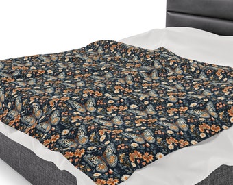Deken Cottagecore Velveteen Pluche Deken Warme Gezellige Vlinder Home Decor Bloemen Vlinder Gooi Deken